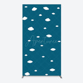 Aperturee - Aperturee Cartoon Blue Sky White Clouds Birthday Rectangle Backdrop